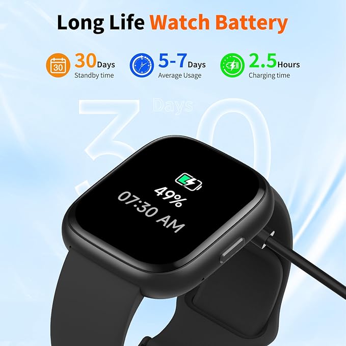 2025 Upgraded Smart Watch Alexa Built-in【1.83" HD Touchscreen】【BT5.3 Call, 100+ Sports Modes & IP68 Waterproof】 Fitness Tracker 24/7 Heart & Sleep Monitor for Android iOS Men Women
