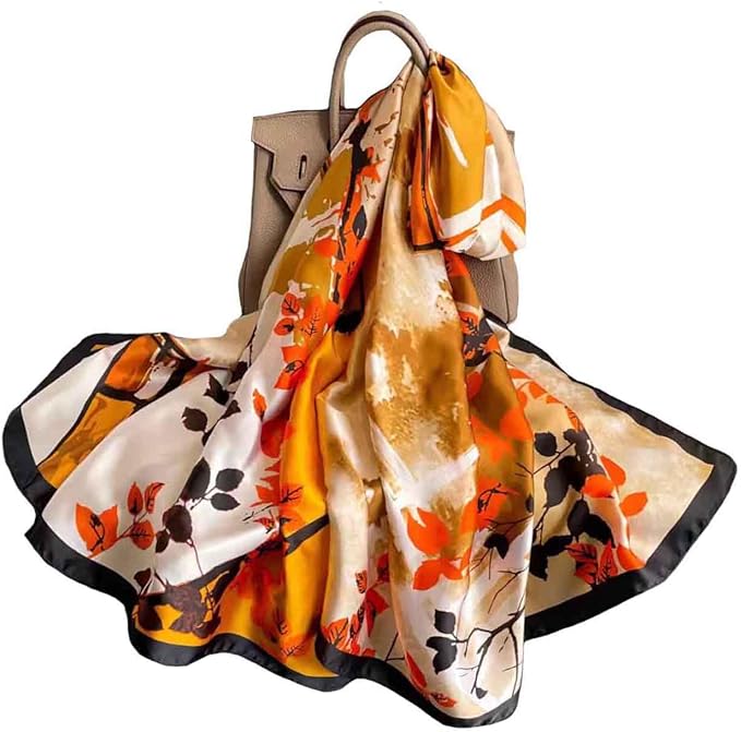 Pokeedioty Scarfs for Women Lightweight Head Scarf Fashion Scarves Elegant Floral Pattern Sunscreen Shawls and Wraps