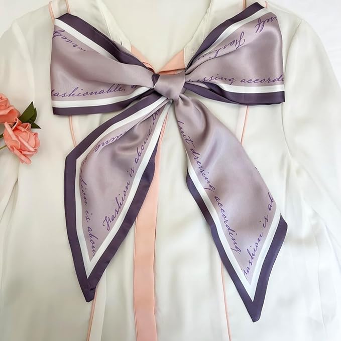 Silk Head Scarf for Hair Fashion Headwrap for Women Lightweight Neck Tie