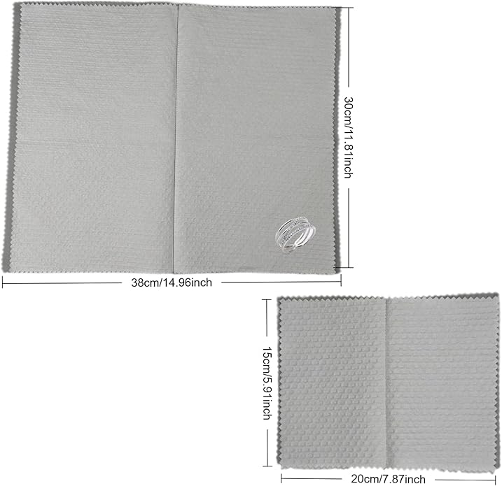 3PCS Jewelry Cleaning Kit: 1 Deep-Cleaning Silver Wet Wipe + 2 Jewelry Polishing Cloths (Extra Large 15" x 12" and Standard Size) - Suitable for Gold, Silver, Diamond, and Platinum Jewelry