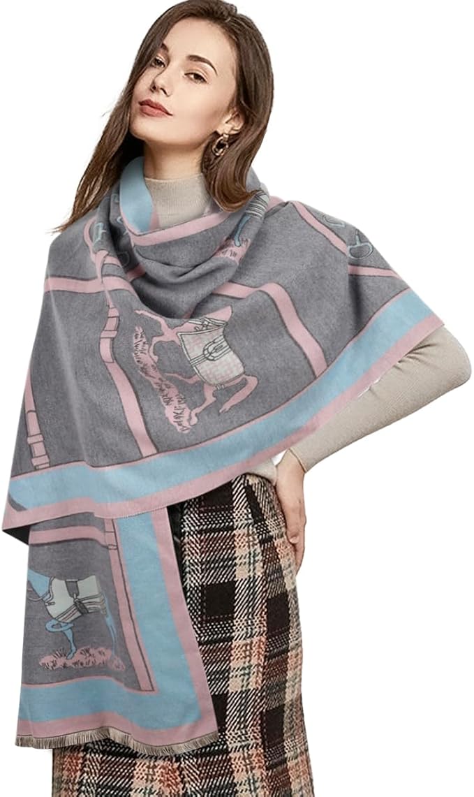 EXTREE Scarfs for Women Pashmina Silky Shawl Wrap for Evening Dressing Blanket Open Front Poncho Cape
