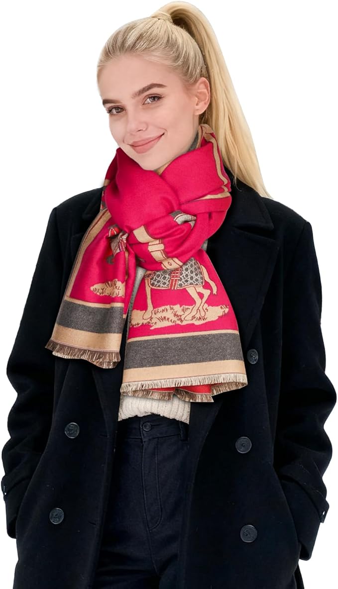 EXTREE Scarfs for Women Pashmina Silky Shawl Wrap for Evening Dressing Blanket Open Front Poncho Cape