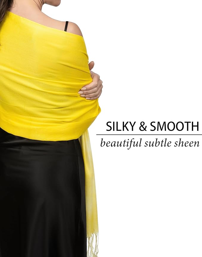 Achillea Soft Silky Pashmina Scarf for Women – Shawl Wrap for Evening Dresses, Bridesmaids, Weddings & Everyday Wear