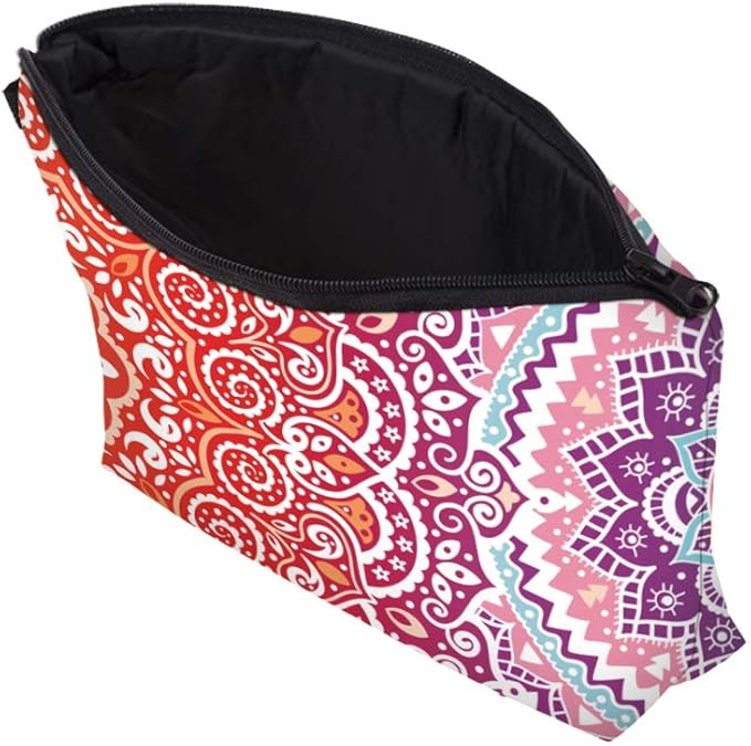 Deanfun Cosmetic Bag for Women, Mandala Flowers Waterproof Makeup Bags Roomy Toiletry Pouch Travel Accessories Gifts (51391)