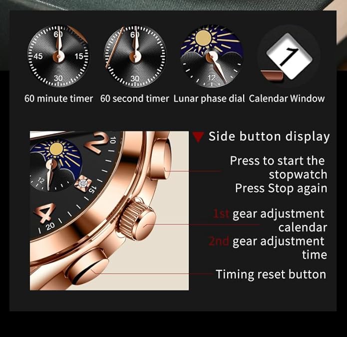 OLEVS Men's Watches Brown Leather with Date,Casual Watches for Men,Large Face Watches Men,Chronograph Mens Watch,Sport Waterproof Business Dress Analog Quartz Men's Wrist Watches Reloj De Hombre