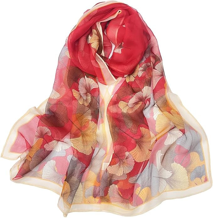 Pokeedioty Scarfs for Women Lightweight Fashion Scarves Elegant Floral Pattern Sheer Scarfs Sunscreen Shawls Wraps