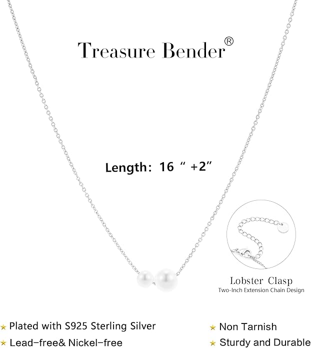 Gold Pearl Necklaces for Women Trendy 14k Gold Plated Dainty Necklace Simple Pearl Drop Single Charm Pendant Necklace Women's Jewelry Best Friend Birthday Gifts Gold Jewelry for Women