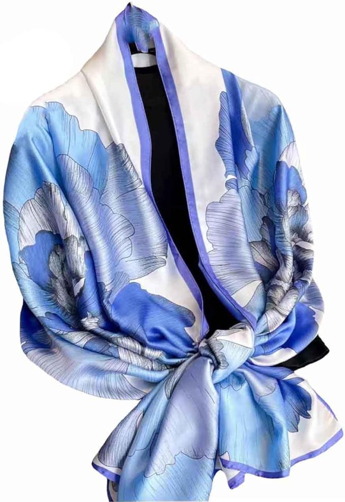 Pokeedioty Scarfs for Women Lightweight Head Scarf Fashion Scarves Elegant Floral Pattern Sunscreen Shawls and Wraps