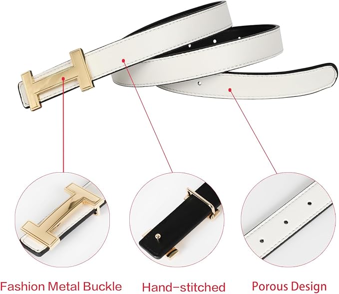 Relang Women's Belts with Gold Buckle, Fashion Waist Band, Elegant Ladies' Belt, Gift for Women