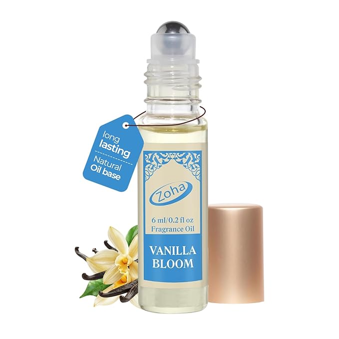 Zoha Vanilla Bloom - Vanilla Perfume for Women and Men, Alcohol Free Perfume Layering Oil, Travel Size Clean Parfum, 6ml Roll-On