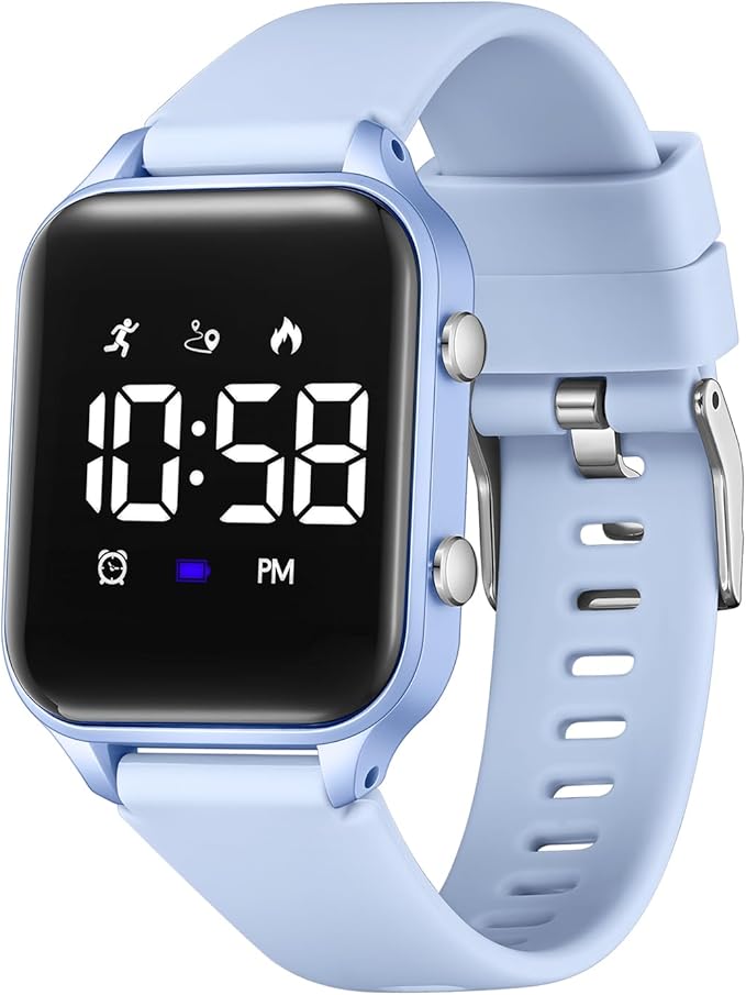 L LAVAREDO Kids Digital Watches for Boys Girls,Waterproof Sport Watch with Pedometer Stopwatch Vibration Alarm for Ages 5-13,No App Fitness Tracker Watch for Kids Teens Birthday Christmas Gifts