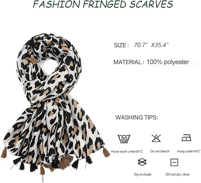 Yeieeo Boho Scarf for Women Lightweight Floral Printed Scarf Fall Winter Fashion Fringed Shawl