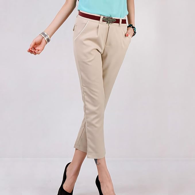 Women's 0.7″Thin Vintage Copper Bee Buckle Leather Belts Casual Dress Belts