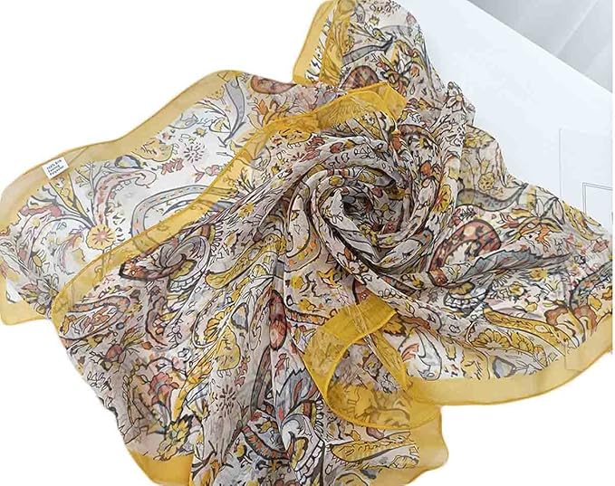 Pokeedioty Scarfs for Women Lightweight Scarves Elegant Floral Pattern Sheer Scarfs Shawls Wraps