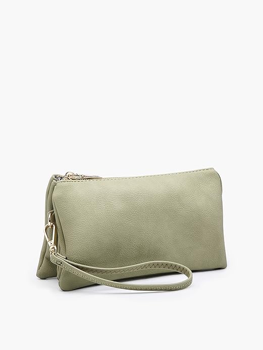 JEN & CO. Riley Small Crossbody Bags for Women Vegan Leather Wristlet Clutch Wallet Purses Handbags with 2 Straps