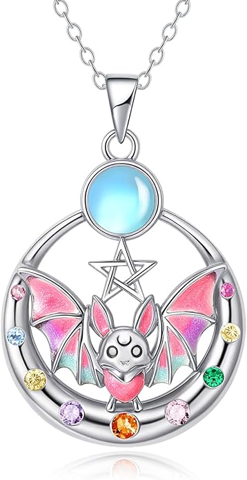 Hummingbird/Bat/Cat/Dolphin/Mermaid Necklace Sterling Silver Cute Animal Necklaces Jewelry Christmas Gifts for Women Mother Wife Friends Daughter