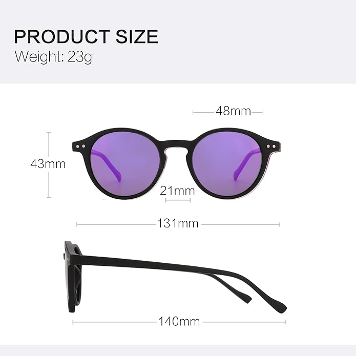ZENOTTIC Polarized Round Sunglasses, Stylish Sunglasses for Men and Women Retro Classic, Multi-Style Selection