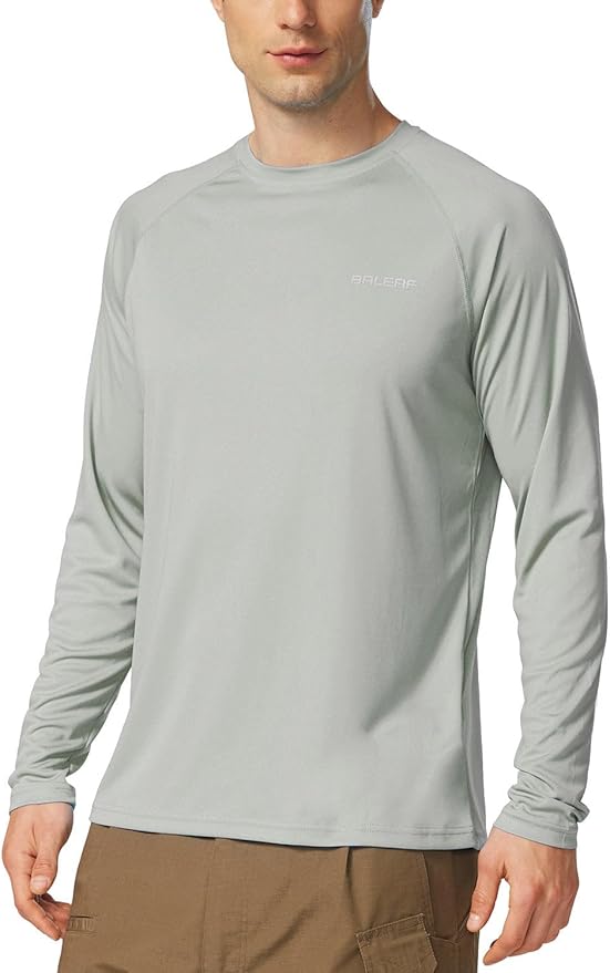 baleaf Men's Sun Protection Shirts UV SPF UPF 50+ Long Sleeve Rash Guard Fishing Running Quick Dry Lightweight