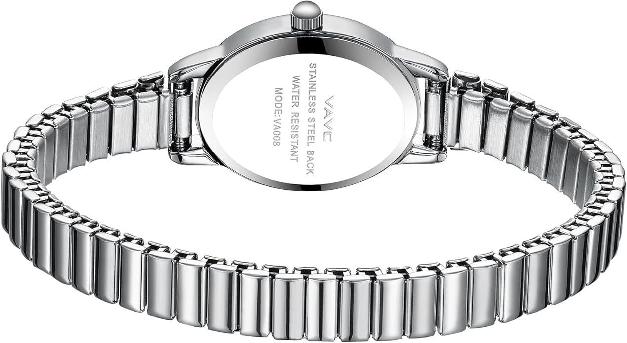 Small Gold Watches for Women,Analog Womens Watch with Stainless Steel Expansion Band,Oval Case Roman Dial,Water Resistant