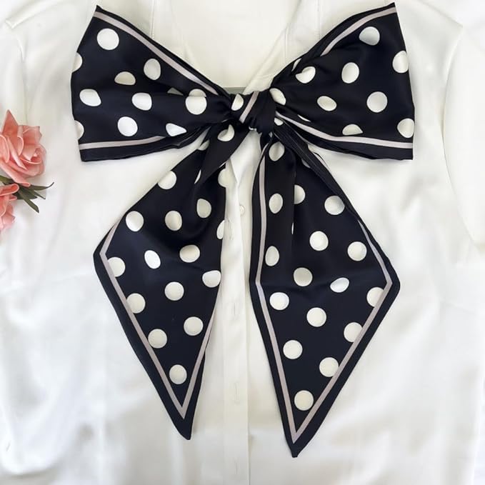 Silk Head Scarf for Hair Fashion Headwrap for Women Lightweight Neck Tie