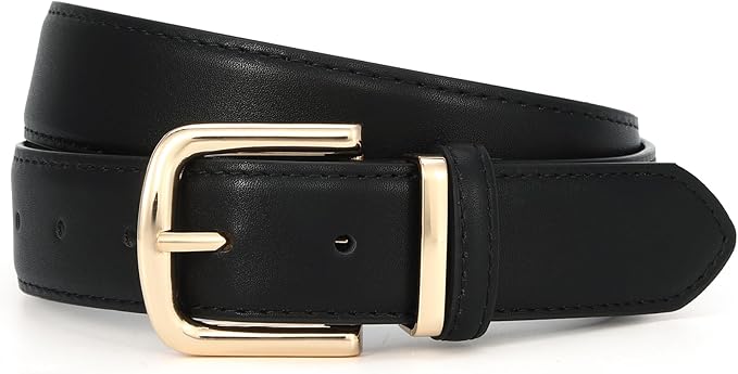 HOTWILL Women Suede Belt for Jeans Dresses Fashion Chunky Ladies Waist Belts with Gold Buckle