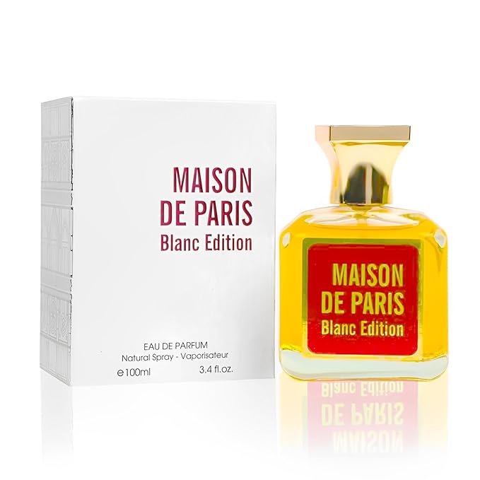Maison De Paris Blanc for Women, Eau de Parfum Natural Spray | Floral and Oriental Notes | Sensual and Fresh Fragrance, for all Skin Types | Casual and Formal Wear, 3.4 Fluid Ounce/100 Ml