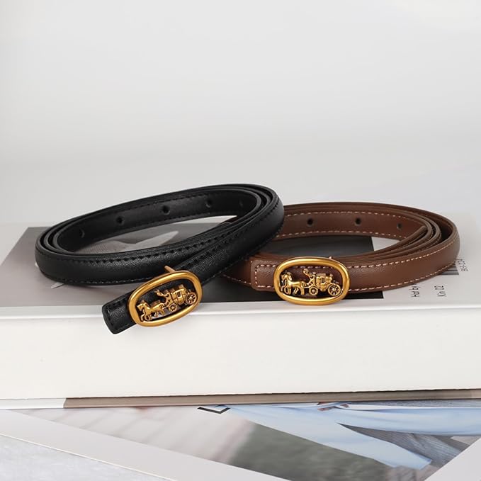 Relang Women's Belts with Gold Buckle, Fashion Waist Band, Elegant Ladies' Belt, Gift for Women