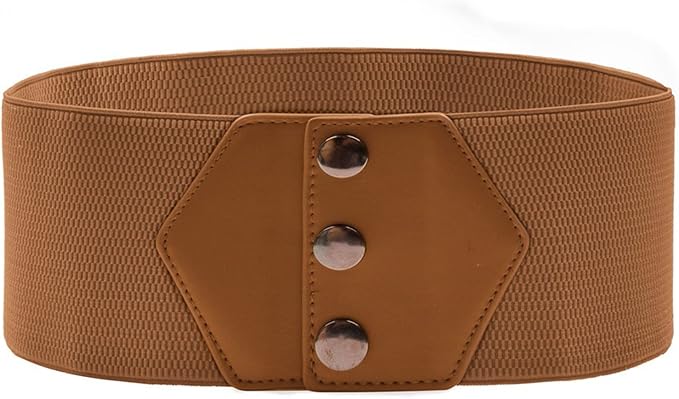GRACE KARIN Women's Snap-Button Corset Belt Wide Elastic Belts for Dress Stretchy Waistband
