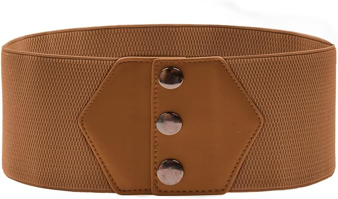 GRACE KARIN Women's Snap-Button Corset Belt Wide Elastic Belts for Dress Stretchy Waistband