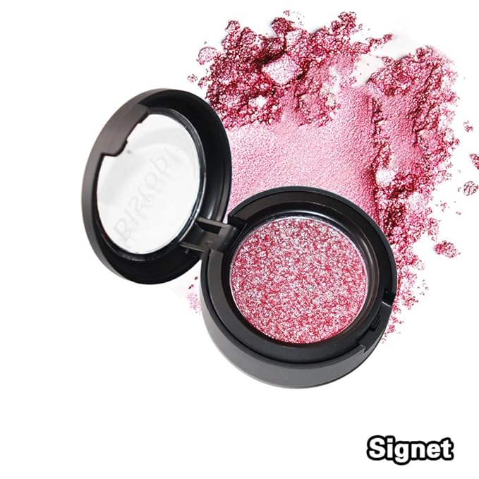 Bistopia Glitter Eyeshadow Collection, 14 Shades, Shimmer Pressed Powder, Metallic and Iridescent Colors (Signet)