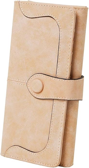 Women's Vegan Leather 17 Card Slots Card Holder Long Big Bifold Wallet