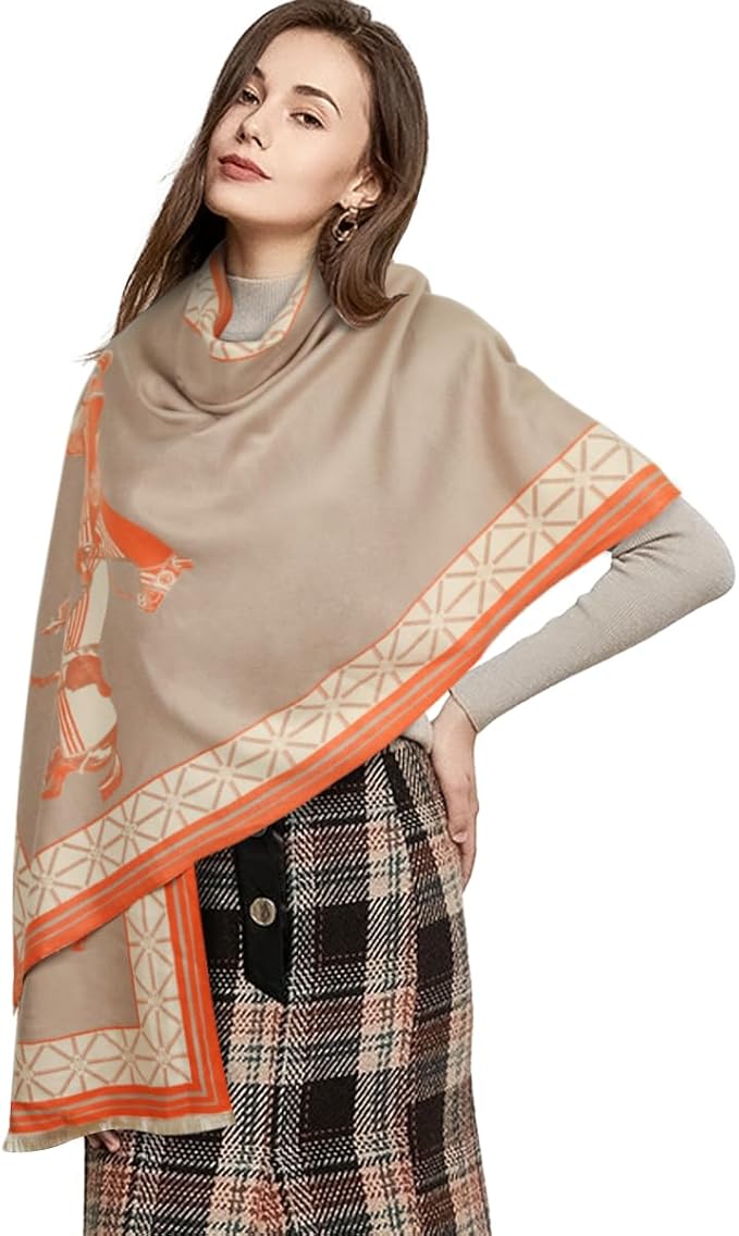 EXTREE Scarfs for Women Pashmina Silky Shawl Wrap for Evening Dressing Blanket Open Front Poncho Cape