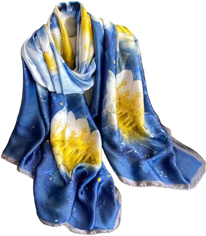 Pokeedioty Women’s Scarf Lightweight Elegant Floral Pattern Scarf Fashion Scarves Sheer Scarfs Shawls