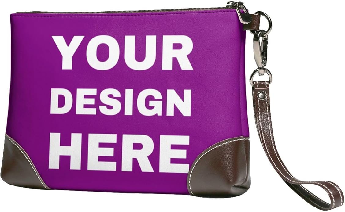 Custom Leather Wristlet Personalized Wallets For Women Men Wristlet Handbags Customized Clutch Purses For Women