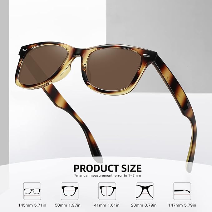 MEETSUN Polarized Sunglasses for Women Men Classic Retro Square Frame Driving Sun Glasses UV Protection