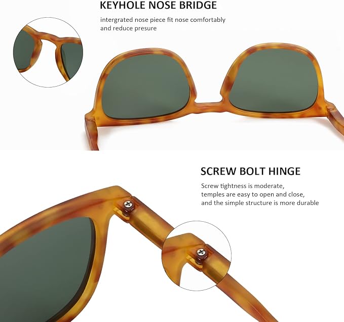 ZENOTTIC Polarized Sunglasses for Women Men: Retro Shades Round | Square Frame UV Protection 2 Pack