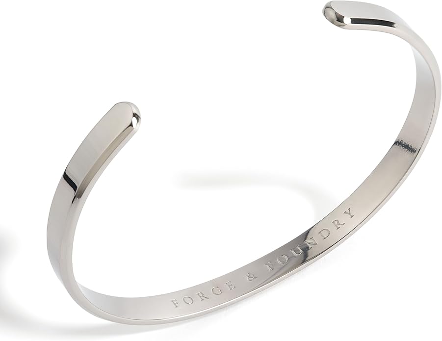 Forge & Foundry Men's Minimalist Titanium Cuff Bracelet | Versitile Unisize Waterproof | Design-Led Artisan Jewelry, from London | Ravick