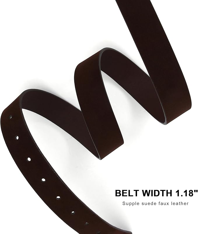 Earnda Leather Belts for Women Casual Fashion Waist Belt with Liquid Shapes Gold Buckle for Jeans Pants Dresses