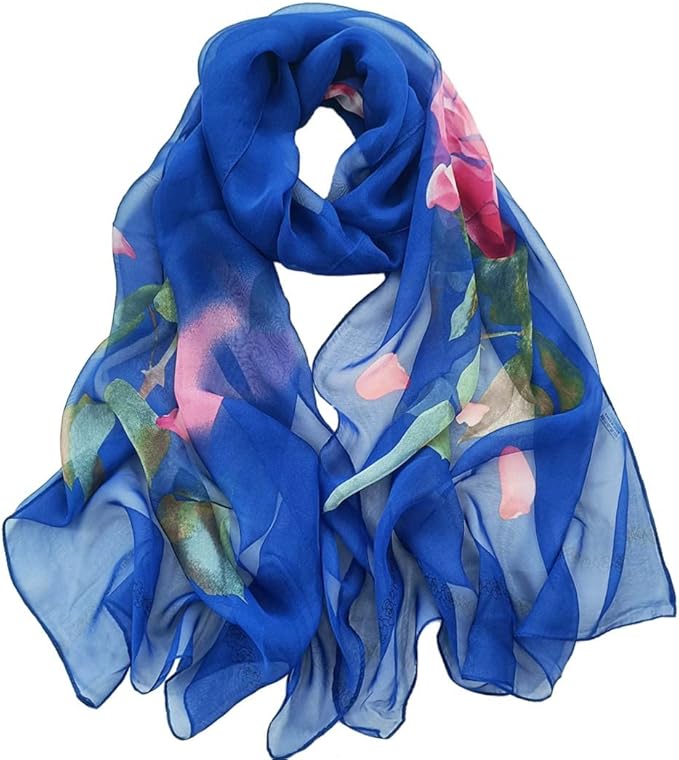 Pokeedioty Women’s Scarf Lightweight Elegant Floral Pattern Scarf Fashion Scarves Sheer Scarfs Shawls