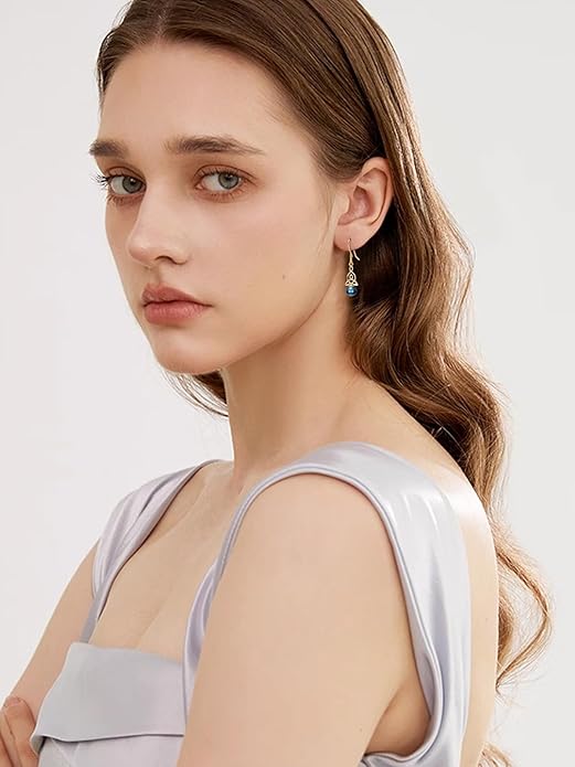 Tahitian Black Pearl AAAA 18K Gold Plated Sterling Silver Dangle Drop Earrings for Women Wife Mom Girlfriend Valentine Her Jewelry Gift for Anniversary Birthday Christmas