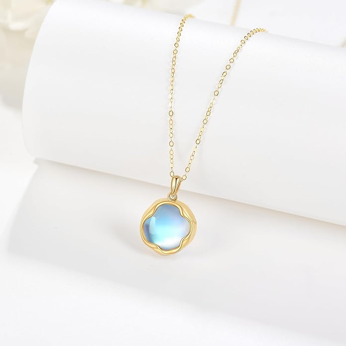ELFRONT Mothers Day Gifts 14k Real Gold Dainty Necklace, Solid Gold Delicate Pendant For Women Mom Lover