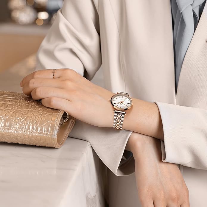 SHENGKE SK Classic Women Watches Fashion Ladies Dress Watch Solid Stainless Steel Band