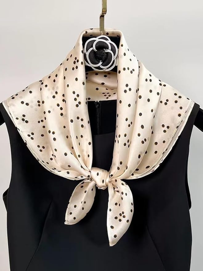 ANDANTINO 100% Real Mulberry Silk Scarf -21'' x 21''- Lightweight Neckerchief –Women Men Small Square Digital Printed Scarves