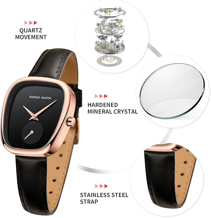 HANNAH MARTIN Watches for Women Waterproof Ladies Analog Quartz Wrist Watches Stainless Steel Band Fashion Dainty Female Watch Luxury Bracelet Diamond