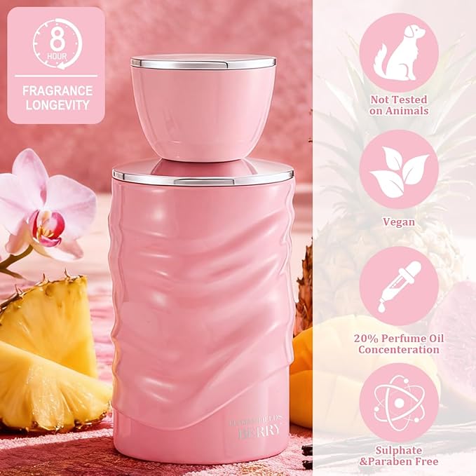 Elysian Fields - Berry Eau De Parfum, Long-Lasting Fragrance Vanilla, Gourmand, Fruity, Floral Perfumes for Women 100ml | 3.4 fl. oz + 2ml Samples