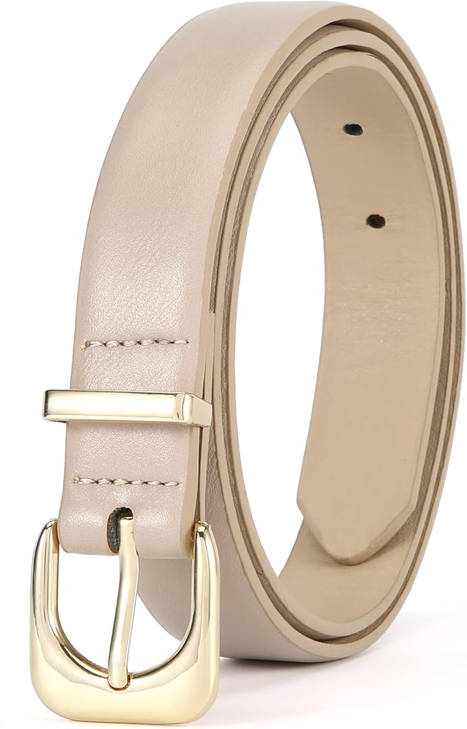 Earnda Belts for Women Faux Leather Waist Belt with Gold/Silver Buckle Casual Jeans Pants Dresses