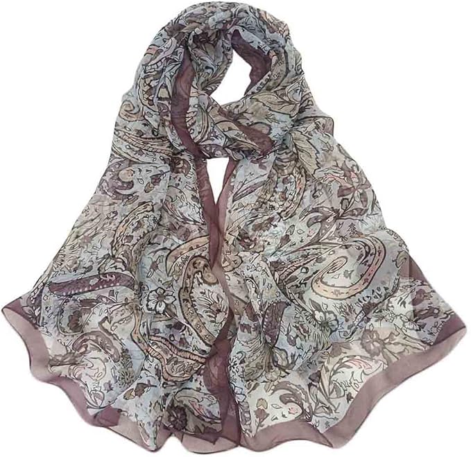 Pokeedioty Scarfs for Women Lightweight Scarves Elegant Floral Pattern Sheer Scarfs Shawls Wraps