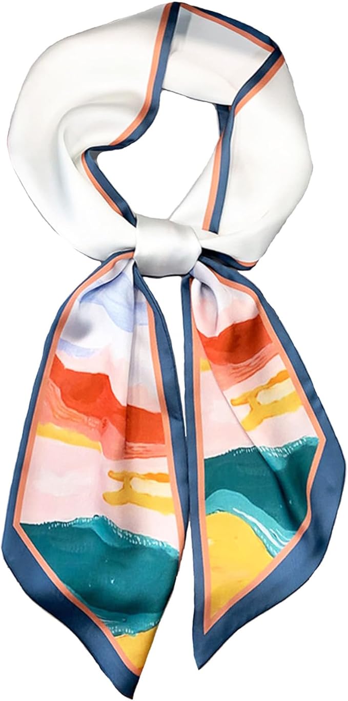 Head Scarf Hair Neck Scarves For Women Purse Bag Scarfs For Handbags Silky Long Thin Satin Headscarf Fashion