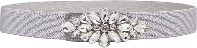 Womens Belts for Dress Fashion Rhinestone Elastic Bow Belt Skinny Waist Belt