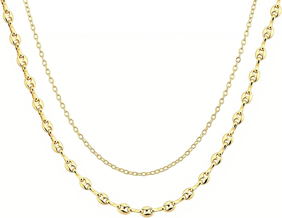 Link Gold Chain 14K Gold Plated Trendy Rope Paperclip Thick Chain Necklace Minimalist Layered Gold Chain Choker Necklaces for Women
